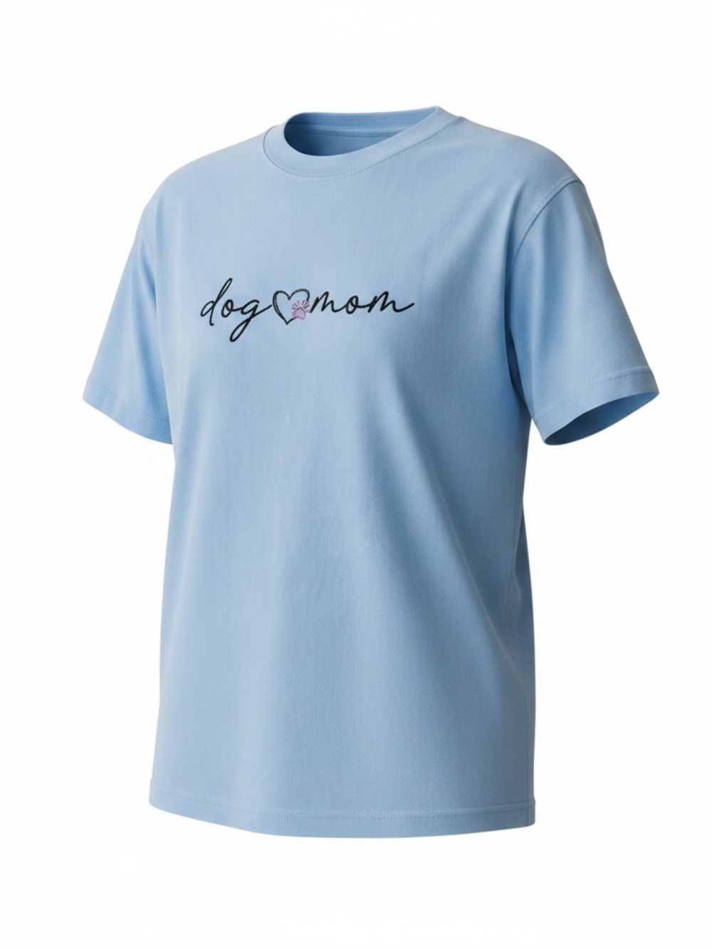 Comfort Colors Light Blue "Dog Mom" Short Sleeve Graphic T Shirt Brand New